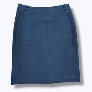Talbots Womens Pencil Skirt Navy Blue Petite 6P Classic Minimalist Office Work